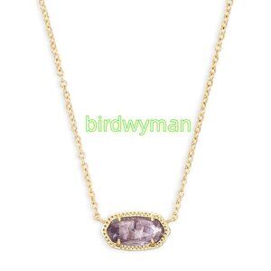 Elisa Gold Pendant Necklace in Amethyst